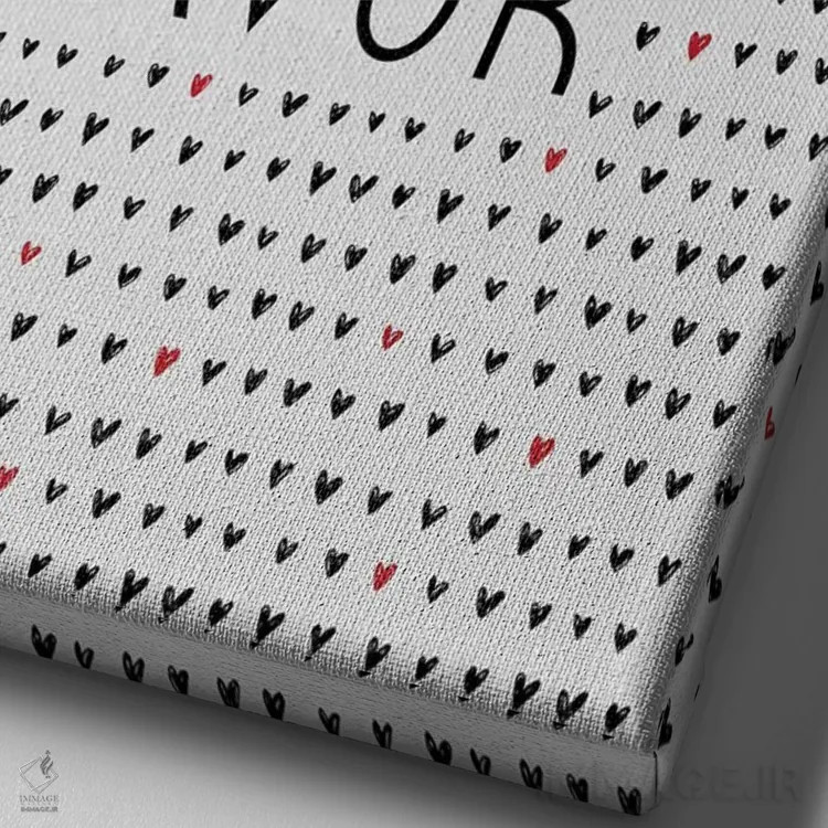 تابلو دکوراتیو عشق بیشتر اثر اورارا استودیو - نمای نزدیک بافت بوم