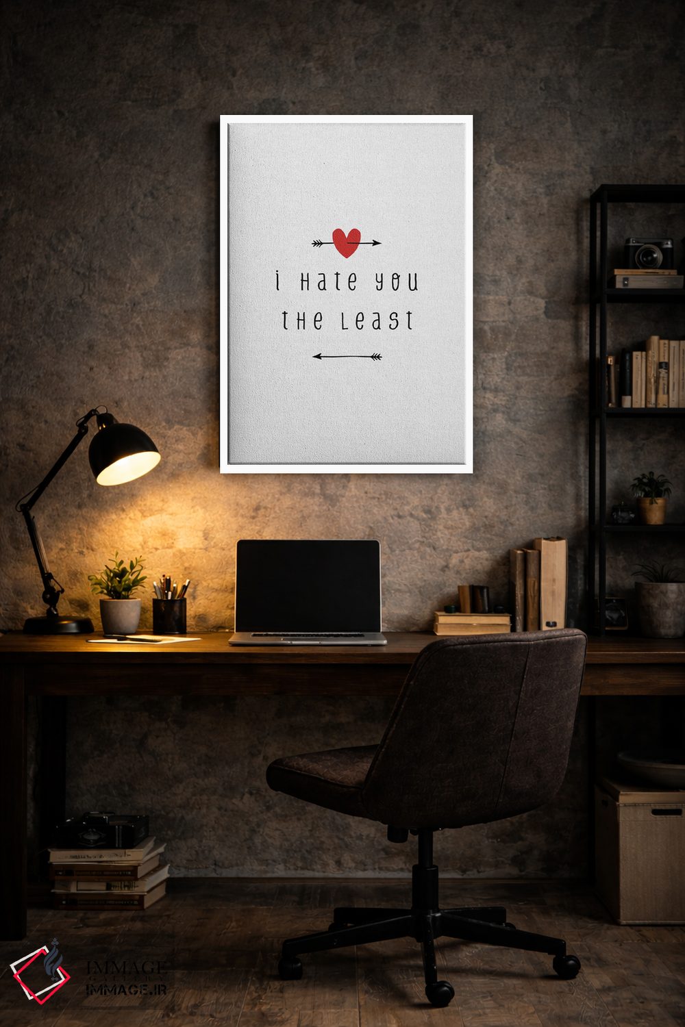 تابلو مینیمال از همه کمتر از تو بدم میاد اثر اورارا استودیو - D5W