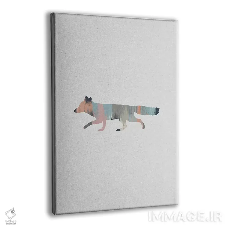 تابلو مینیمال روباه پاستلی اثر اورارا استودیو - نمای پرسپکتیو محصول