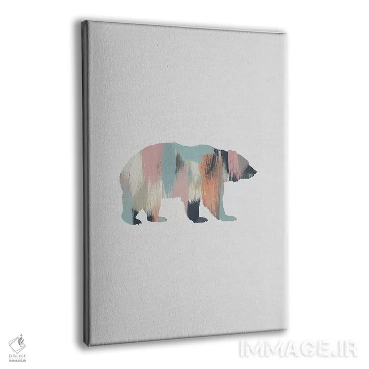 تابلو مینیمال خرس پاستلی اثر اورارا استودیو - نمای پرسپکتیو محصول