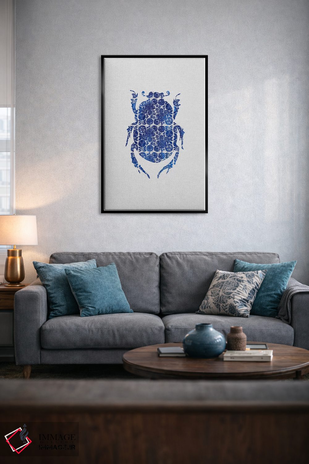 تابلو مدرن سوسک آبی ۱ اثر اورارا استودیو - D4B