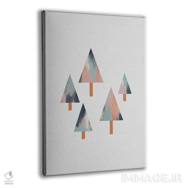 تابلو مینیمال درخت های پاستلی اثر اورارا استودیو - نمای پرسپکتیو محصول