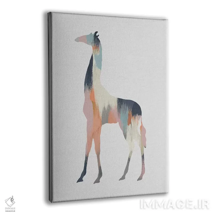 تابلو مینیمال زرافه پاستلی اثر اورارا استودیو - نمای پرسپکتیو محصول