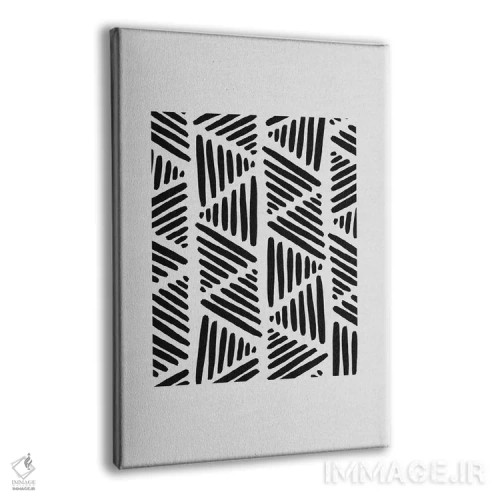 تابلو مینیمال انتزاعی سیاه و سفید ۱ اثر اورارا استودیو - نمای پرسپکتیو محصول