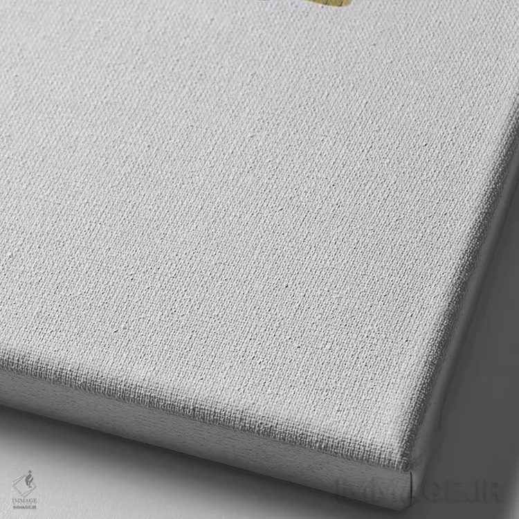 تابلو مینیمال خرگوش آبی و زرد اثر اورارا استودیو - نمای نزدیک بافت بوم