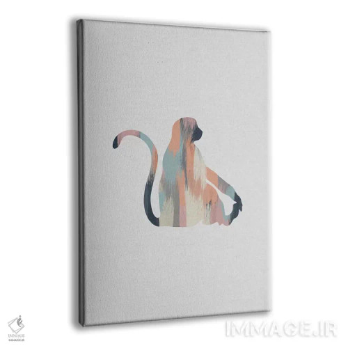تابلو مینیمال میمون پاستلی اثر اورارا استودیو - نمای پرسپکتیو محصول