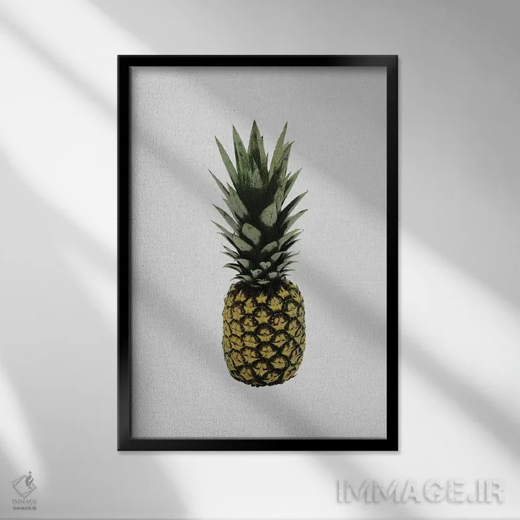 تابلو مینیمال آناناس ۱ اثر اورارا استودیو - نمای قابدار مشکی