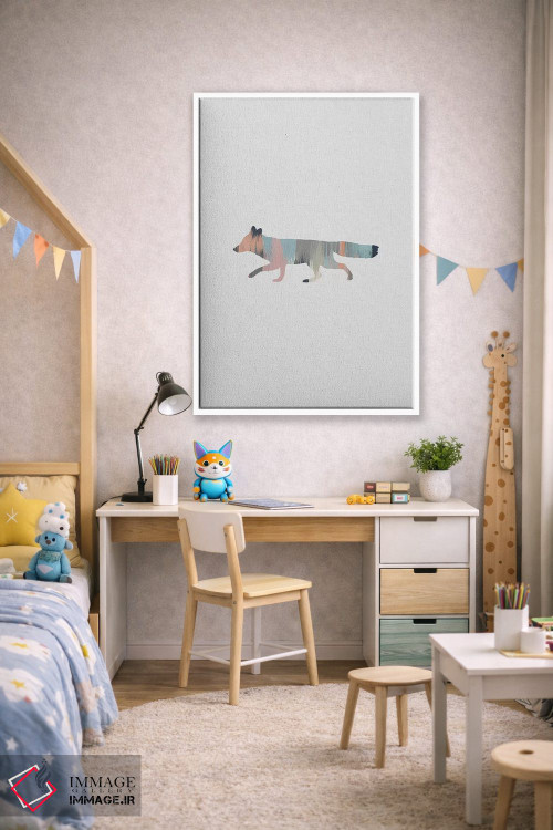 تابلو مینیمال روباه پاستلی اثر اورارا استودیو - D1W