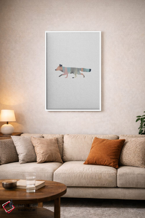 تابلو مینیمال روباه پاستلی اثر اورارا استودیو - D3W