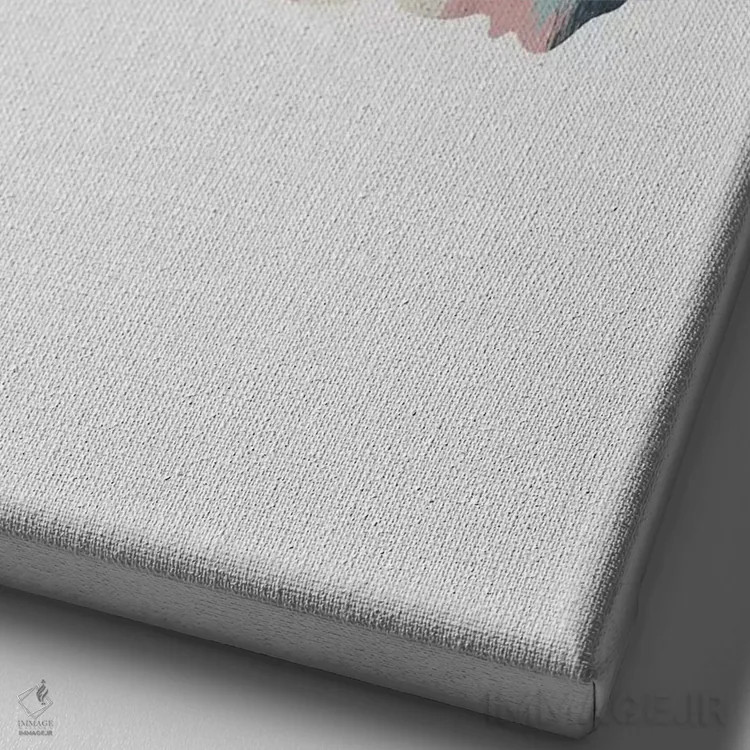 تابلو مینیمال میمون پاستلی اثر اورارا استودیو - نمای نزدیک بافت بوم