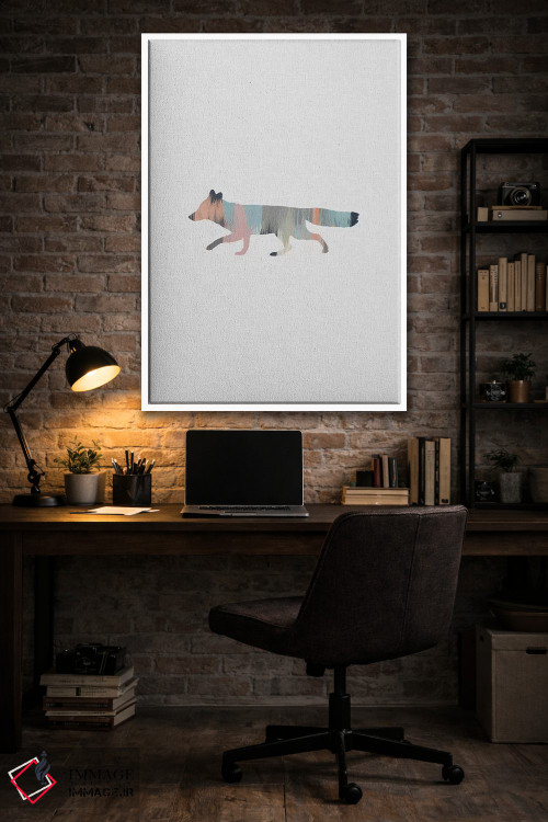 تابلو مینیمال روباه پاستلی اثر اورارا استودیو - D4W