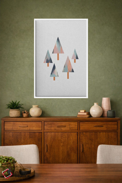 تابلو مینیمال درخت های پاستلی اثر اورارا استودیو - D1W
