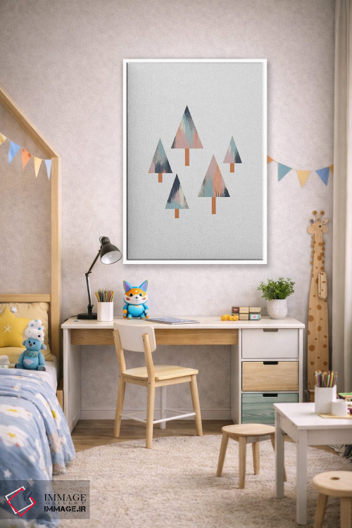تابلو مینیمال درخت های پاستلی اثر اورارا استودیو - D2W