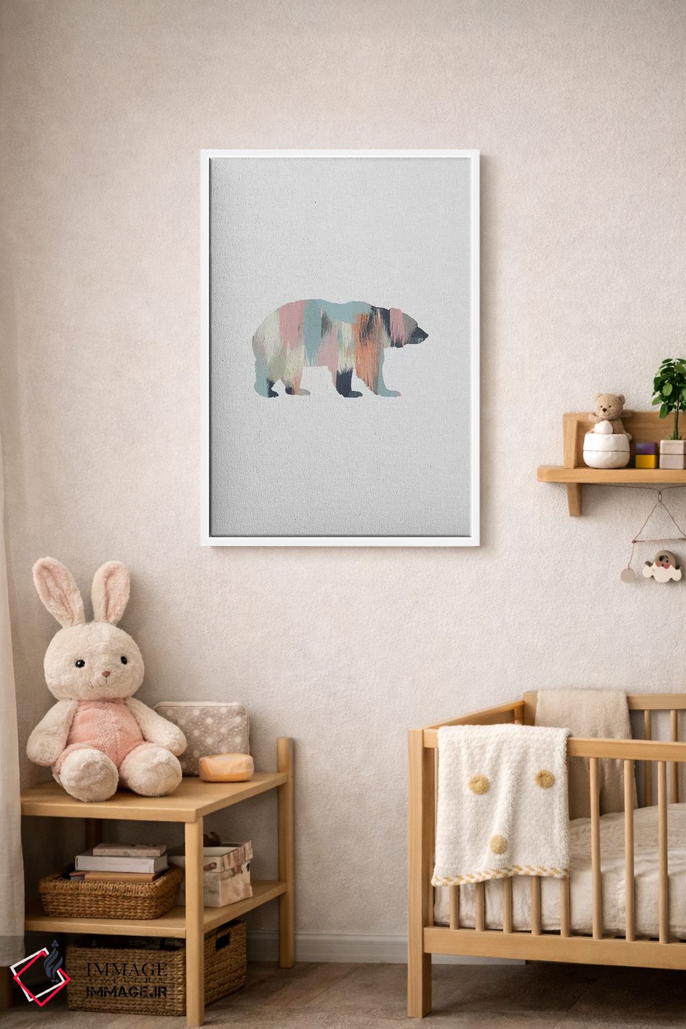تابلو مینیمال خرس پاستلی اثر اورارا استودیو - D3W