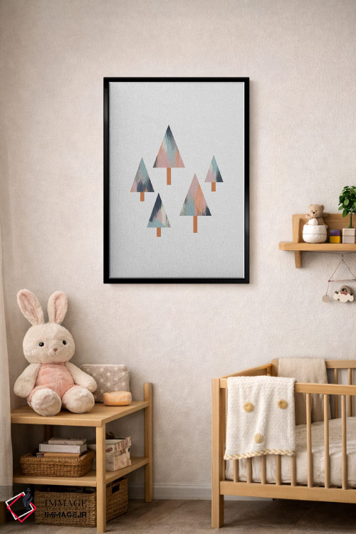 تابلو مینیمال درخت های پاستلی اثر اورارا استودیو - D5B