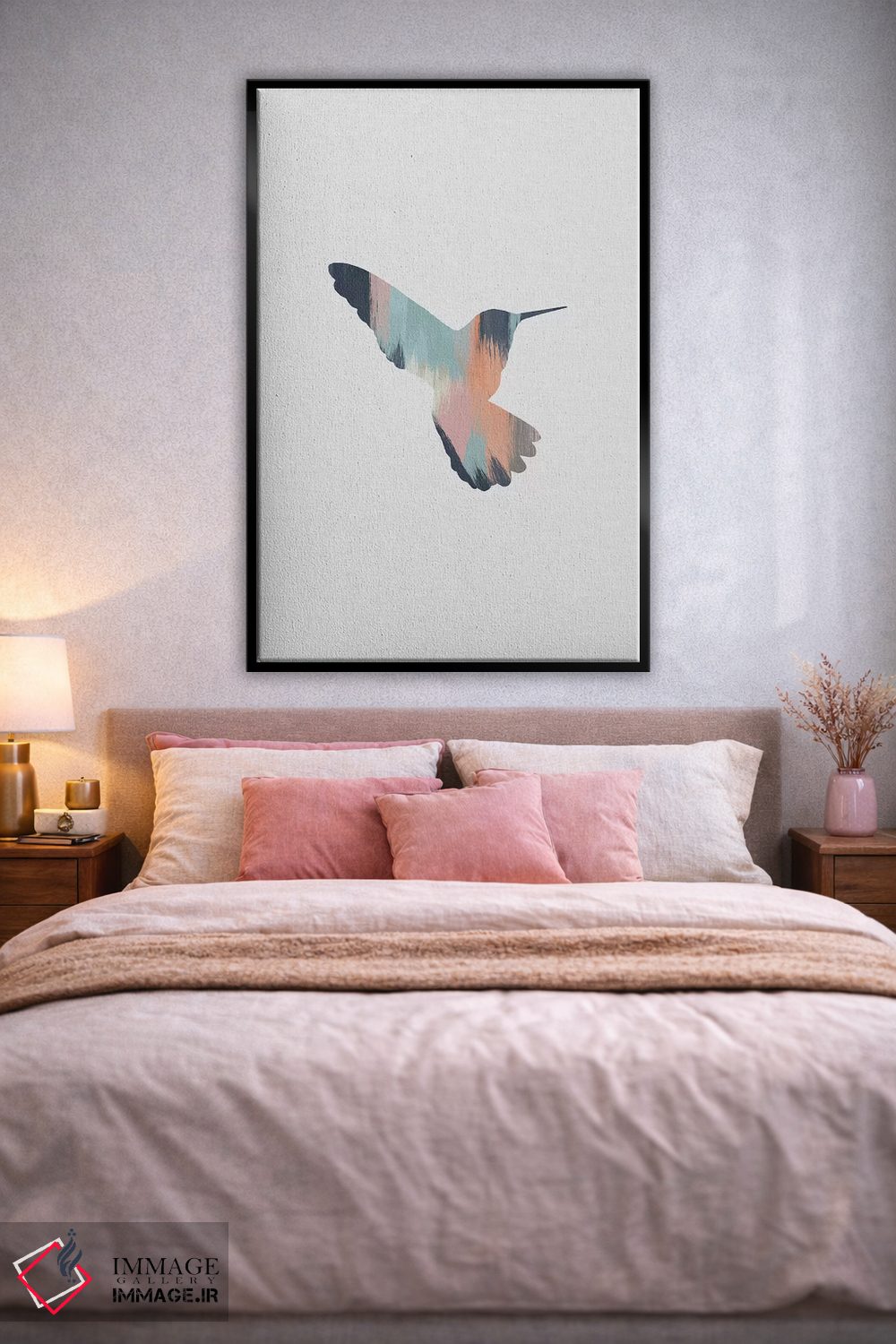 تابلو مینیمال مرغ مگس خوار پاستلی ۲ اثر اورارا استودیو - D2B