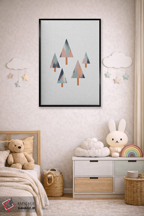 تابلو مینیمال درخت های پاستلی اثر اورارا استودیو - D6B