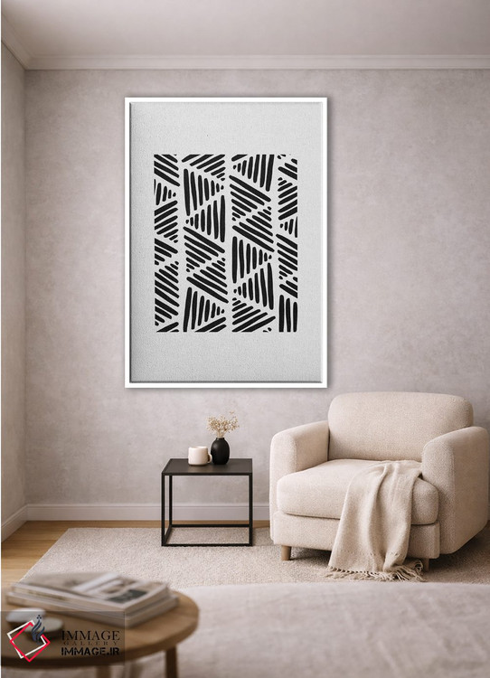 تابلو مینیمال انتزاعی سیاه و سفید ۱ اثر اورارا استودیو - D1W