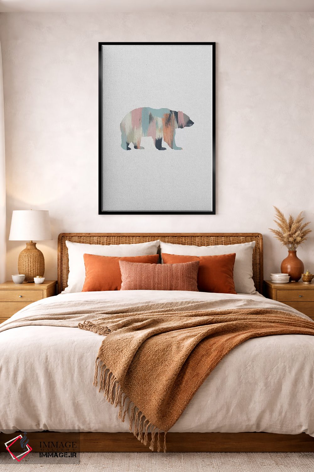 تابلو مینیمال خرس پاستلی اثر اورارا استودیو - D5B