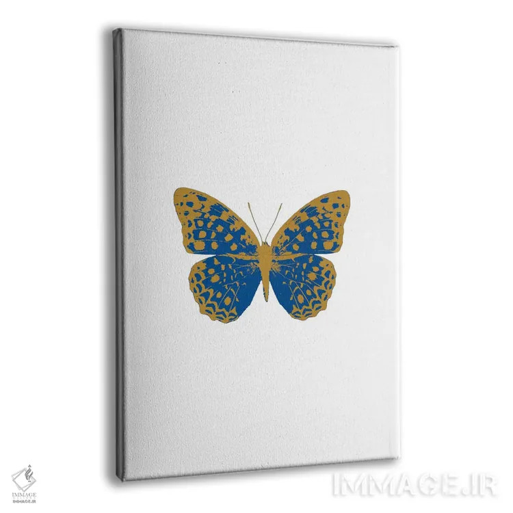 تابلو مدرن پروانه آبی اثر اورارا استودیو - نمای پرسپکتیو محصول