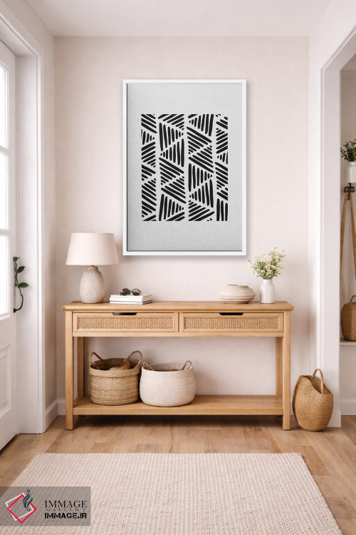 تابلو مینیمال انتزاعی سیاه و سفید ۱ اثر اورارا استودیو - D5W