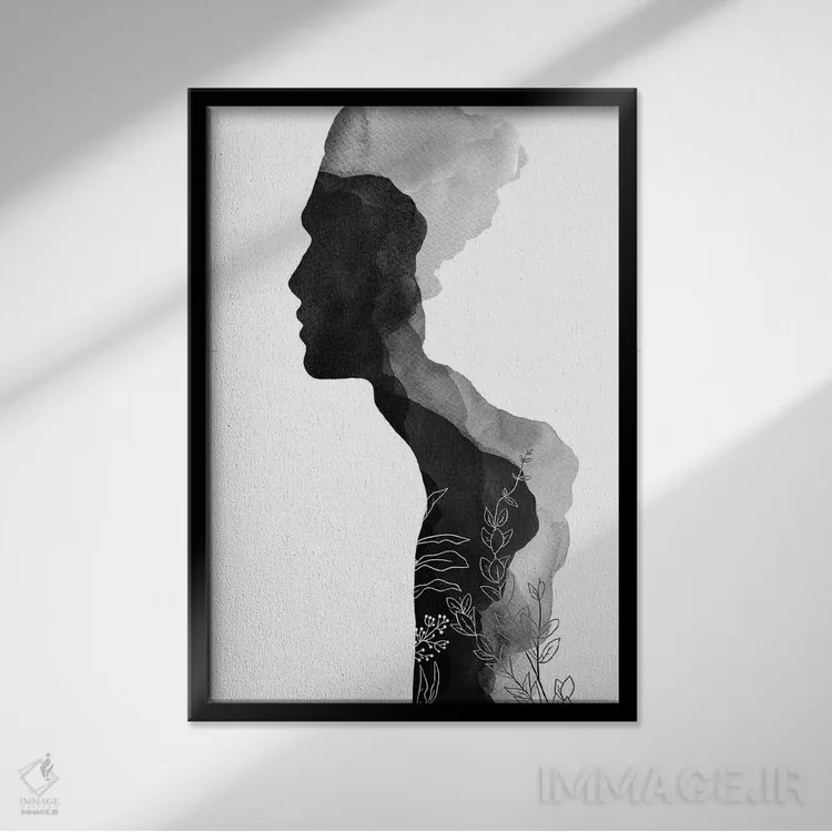 تابلو دکوراتیو او اثر اورارا استودیو - نمای قابدار مشکی