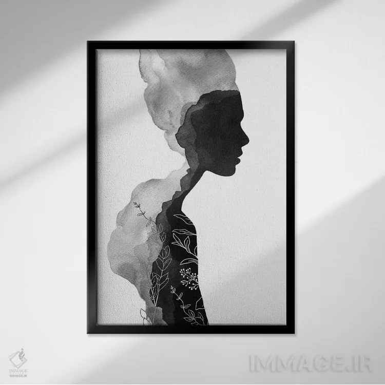 تابلو دکوراتیو او اثر اورارا استودیو - نمای قابدار مشکی