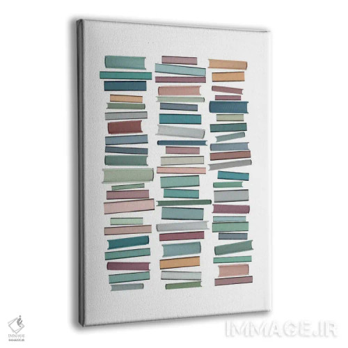 تابلو مینیمال کتاب های پاستلی اثر اورارا استودیو - نمای پرسپکتیو محصول