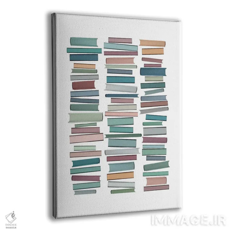 تابلو مینیمال کتاب های پاستلی اثر اورارا استودیو - نمای پرسپکتیو محصول