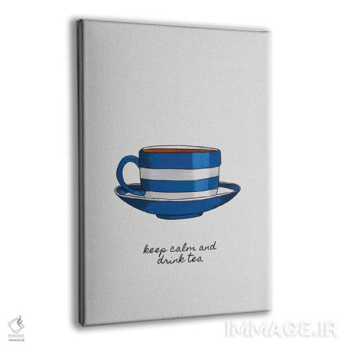 تابلو مینیمال آرام باش و چای بنوش اثر اورارا استودیو - نمای پرسپکتیو محصول