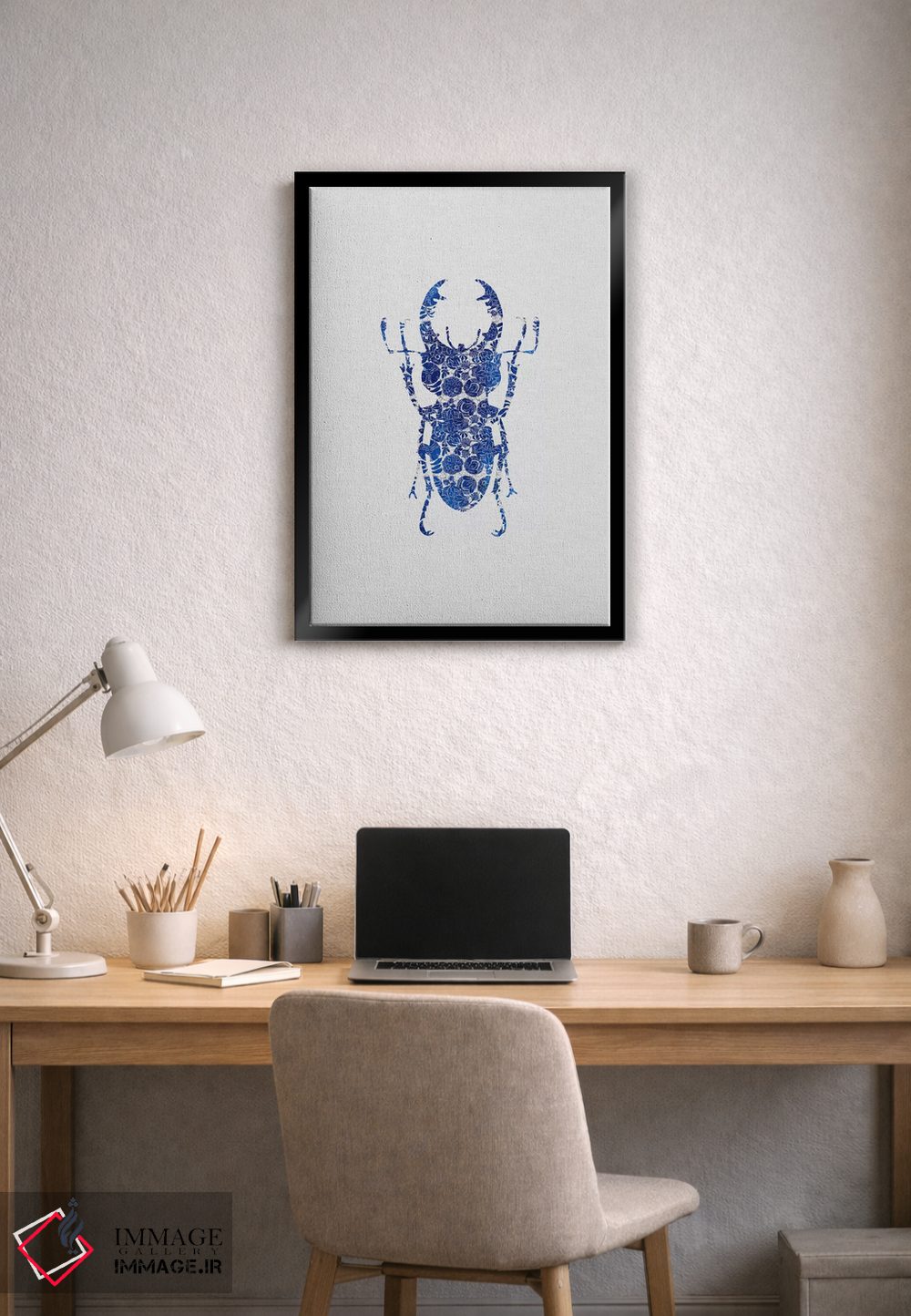 تابلو مدرن سوسک آبی ۳ اثر اورارا استودیو - D3B