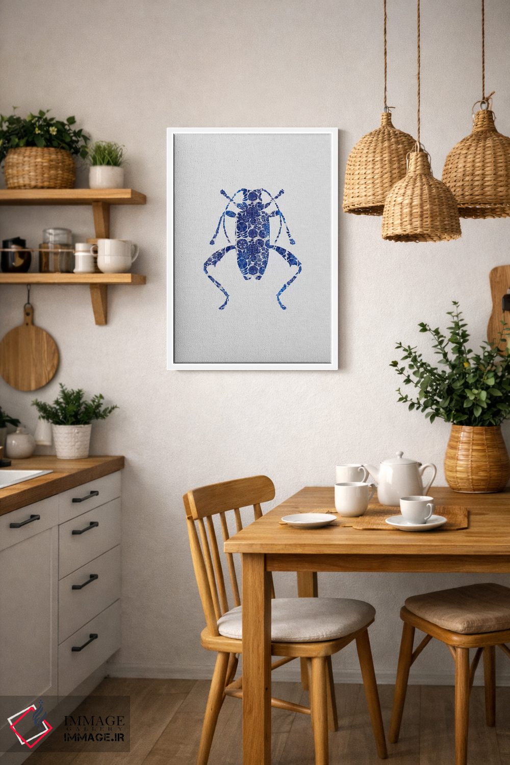 تابلو مدرن سوسک آبی ۴ اثر اورارا استودیو - D3W