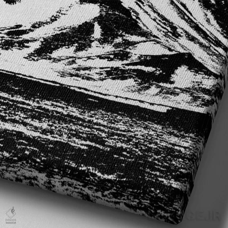 تابلو مدرن کوه آبی ۱ اثر اورارا استودیو - نمای نزدیک بافت بوم