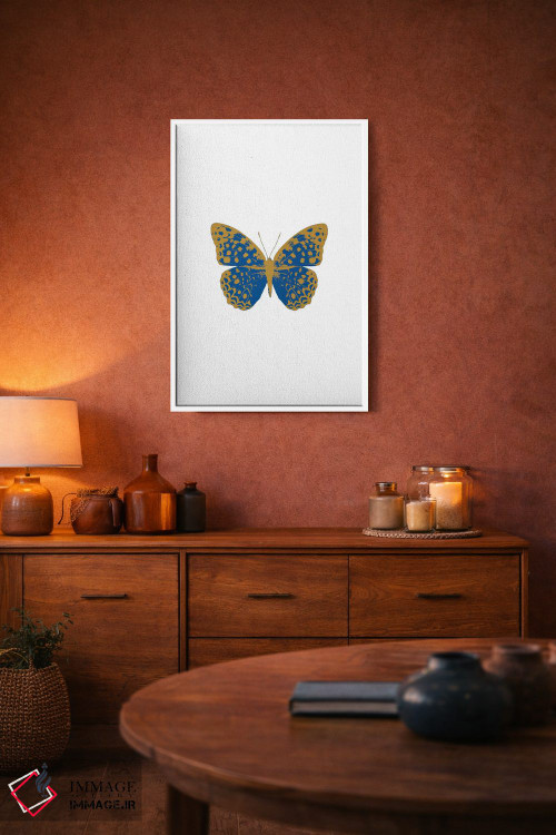 تابلو مدرن پروانه آبی اثر اورارا استودیو - D2W