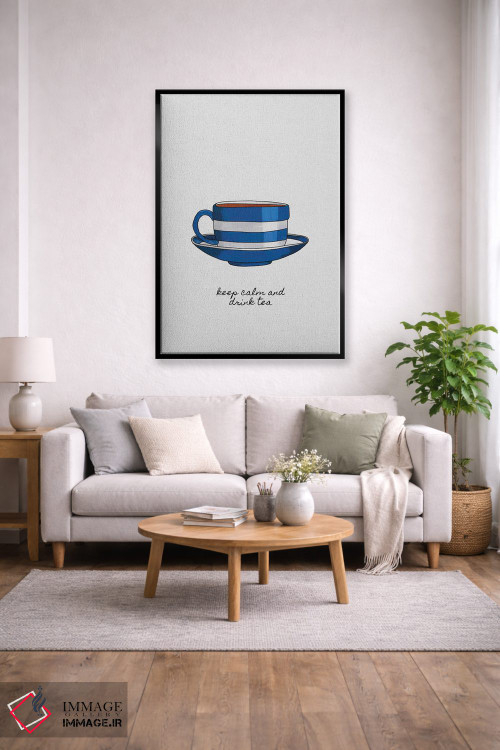 تابلو مینیمال آرام باش و چای بنوش اثر اورارا استودیو - D1B