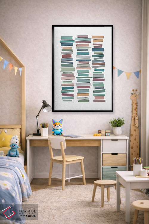 تابلو مینیمال کتاب های پاستلی اثر اورارا استودیو - D2B