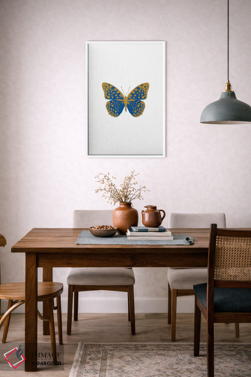 تابلو مدرن پروانه آبی اثر اورارا استودیو - D5W