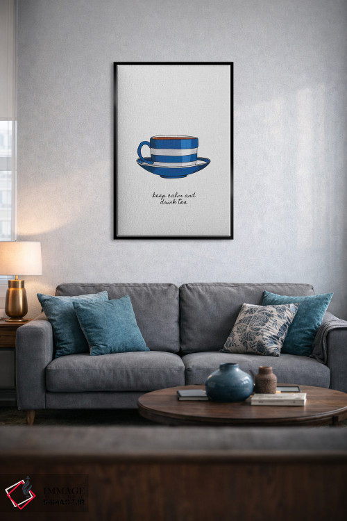 تابلو مینیمال آرام باش و چای بنوش اثر اورارا استودیو - D3B