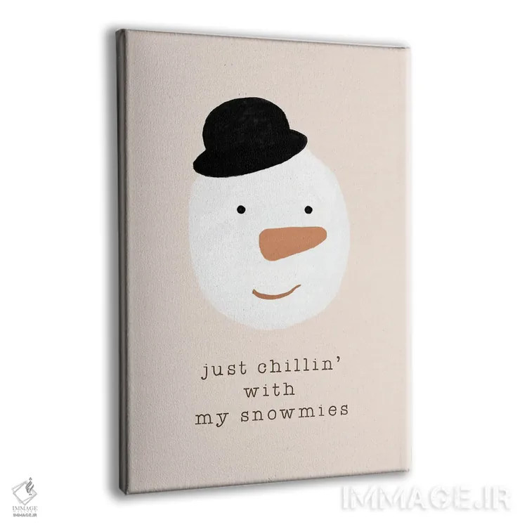 تابلو مینیمال ریلکس با برفی رفیقام اثر اورارا استودیو - نمای پرسپکتیو محصول