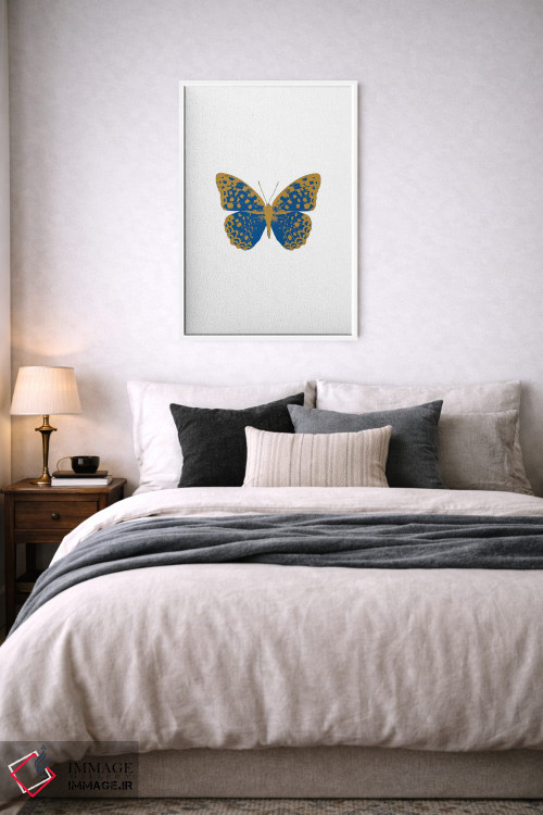 تابلو مدرن پروانه آبی اثر اورارا استودیو - D6W