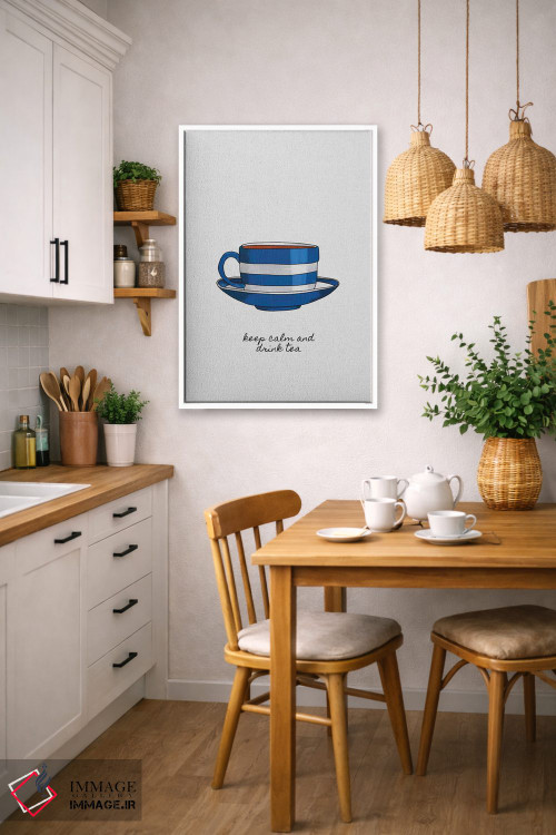 تابلو مینیمال آرام باش و چای بنوش اثر اورارا استودیو - D4W