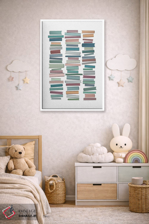 تابلو مینیمال کتاب های پاستلی اثر اورارا استودیو - D4W