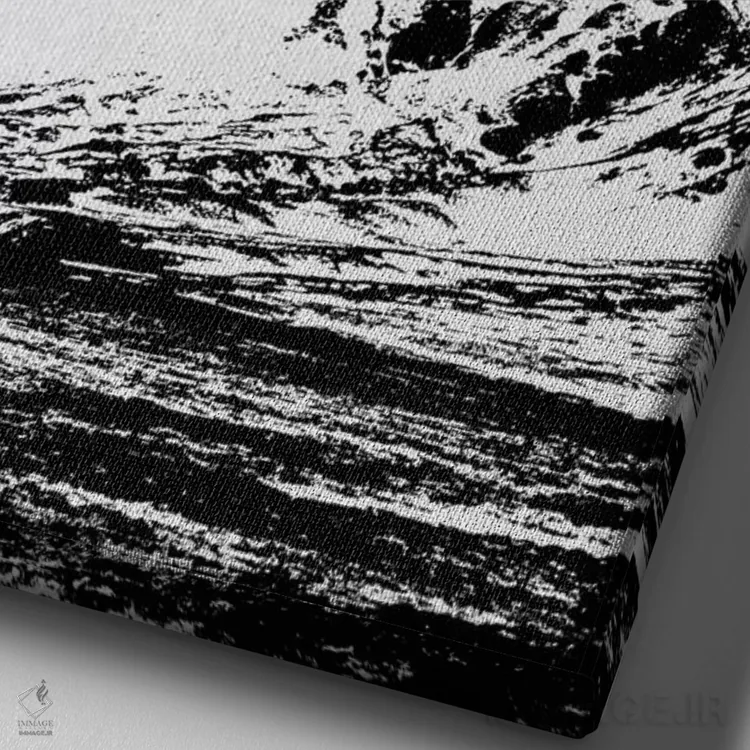 تابلو مدرن کوه آبی ۲ اثر اورارا استودیو - نمای نزدیک بافت بوم