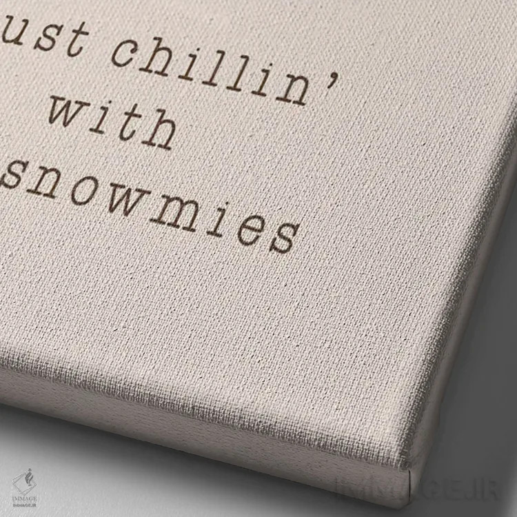 تابلو مینیمال ریلکس با برفی رفیقام اثر اورارا استودیو - نمای نزدیک بافت بوم