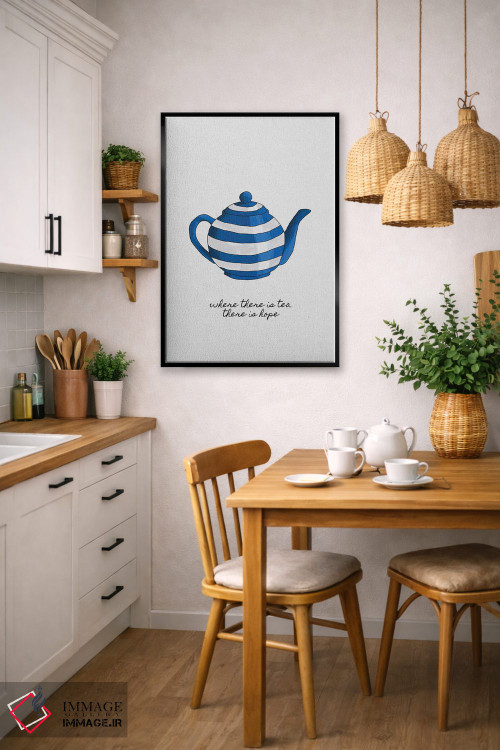 تابلو مینیمال جایی که چای هست، امید هم هست اثر اورارا استودیو - D6B