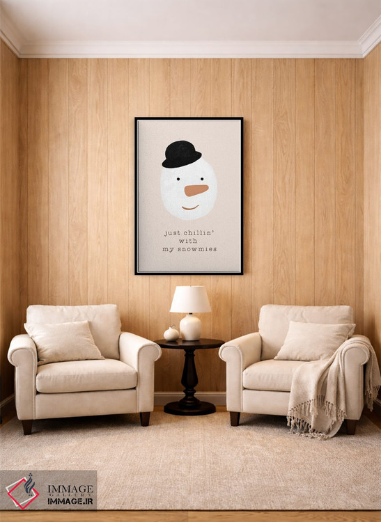 تابلو مینیمال ریلکس با برفی رفیقام اثر اورارا استودیو - D3B