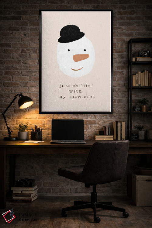 تابلو مینیمال ریلکس با برفی رفیقام اثر اورارا استودیو - D4B