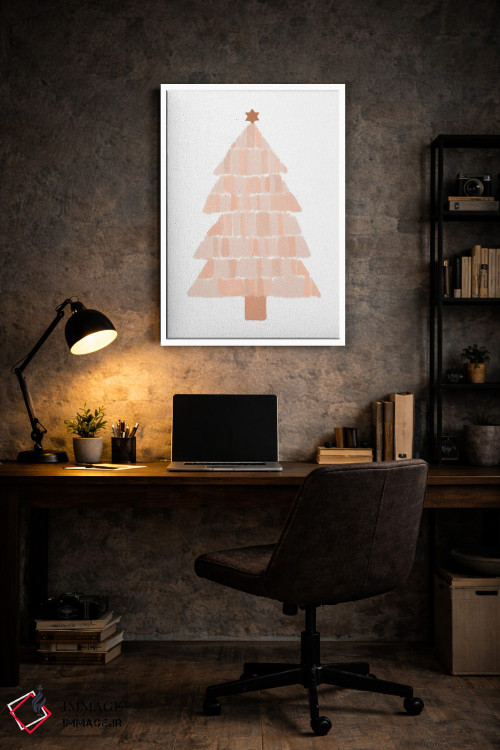 تابلو مینیمال نقاشی درخت کریسمس اثر اورارا استودیو - D6W