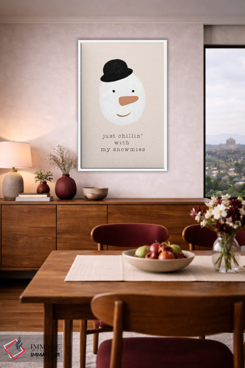 تابلو مینیمال ریلکس با برفی رفیقام اثر اورارا استودیو - D2W