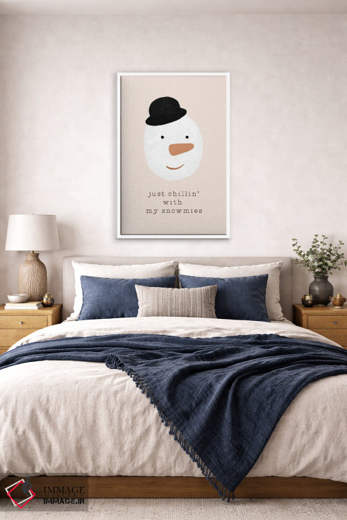 تابلو مینیمال ریلکس با برفی رفیقام اثر اورارا استودیو - D5W